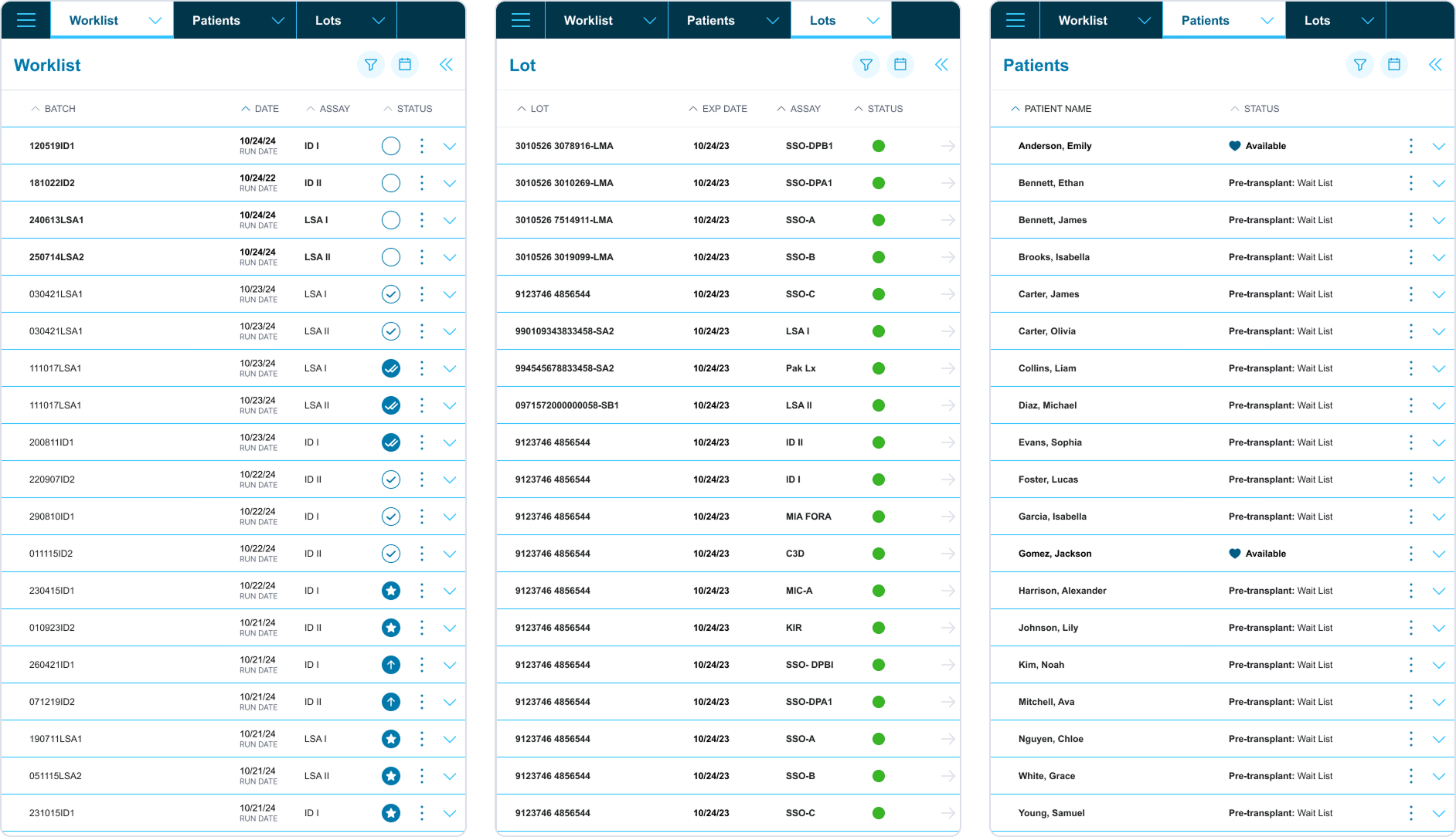 MatchX navigation architecture — three hub model