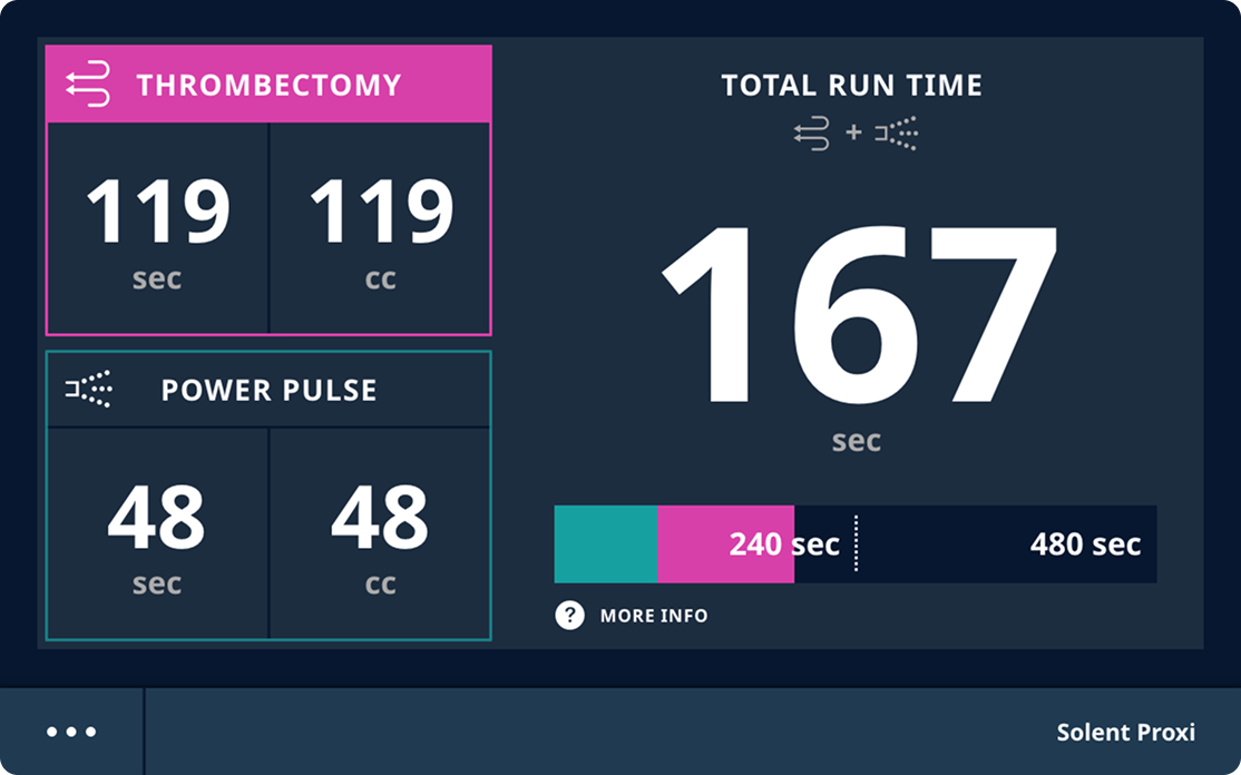 AutoElite thrombectomy system console interface — password protected